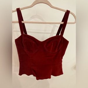 Reformation Corduroy Dark Red Top